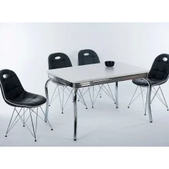 Wohnen Design Essgruppe in Schwarz & Weiß - Candelcero (fünfteilig)