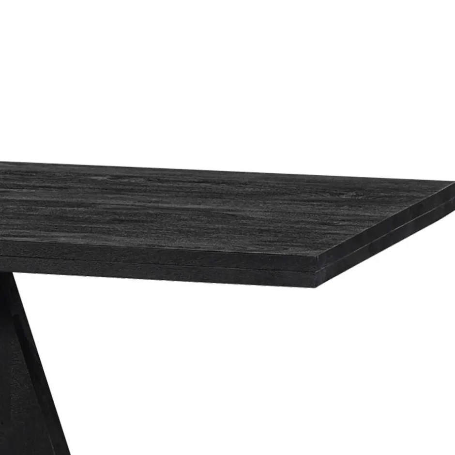 Design Esstisch aus schwarzem Massivholz - Emalika^Wohnen Outlet