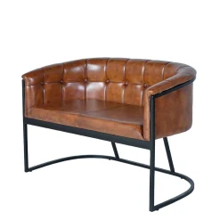 Wohnen Design Esstischsofa in Cognac Braun Leder - Citrosca