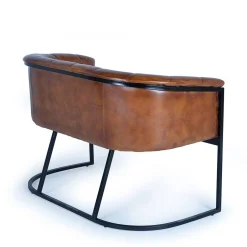 Wohnen Design Esstischsofa in Cognac Braun Leder - Citrosca