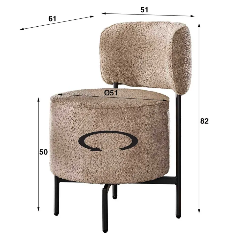 Design Esszimmerstuhl in Beige Boucle - Lures^Wohnen Discount