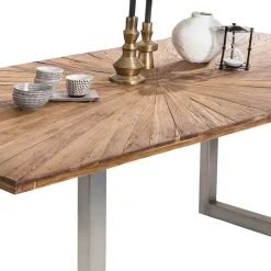 Wohnen Design Esszimmertisch aus Altholz Teak - Liberty