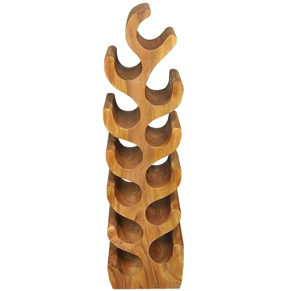 Design Flaschenregal aus Suar Massivholz - Teako^Wohnen Outlet