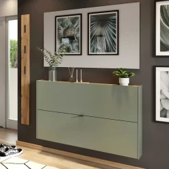 Design Flurmöbel Set in Graugrün - Point (dreiteilig)^Wohnen New