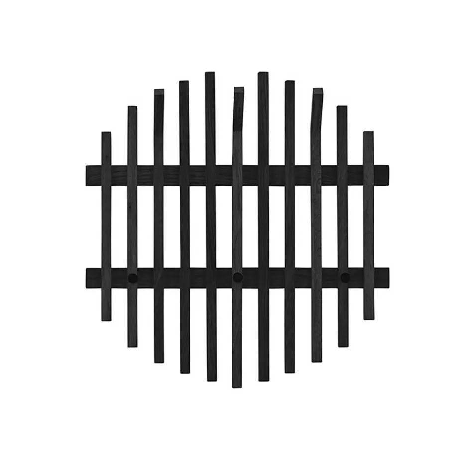 Wohnen Design Garderobe aus schwarzen Eichenholz-Leisten - Gangizo