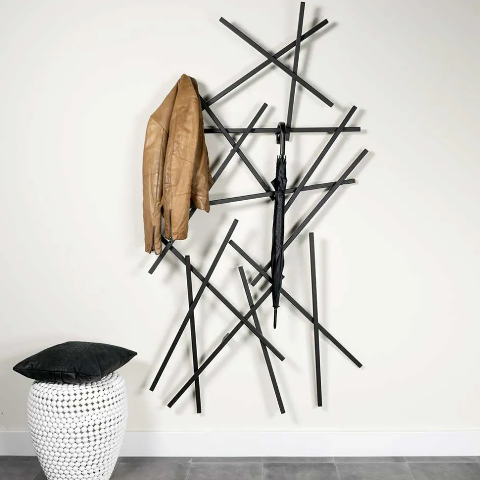 Wohnen Design Garderobe mit 10 Kleiderhaken - Cyliane