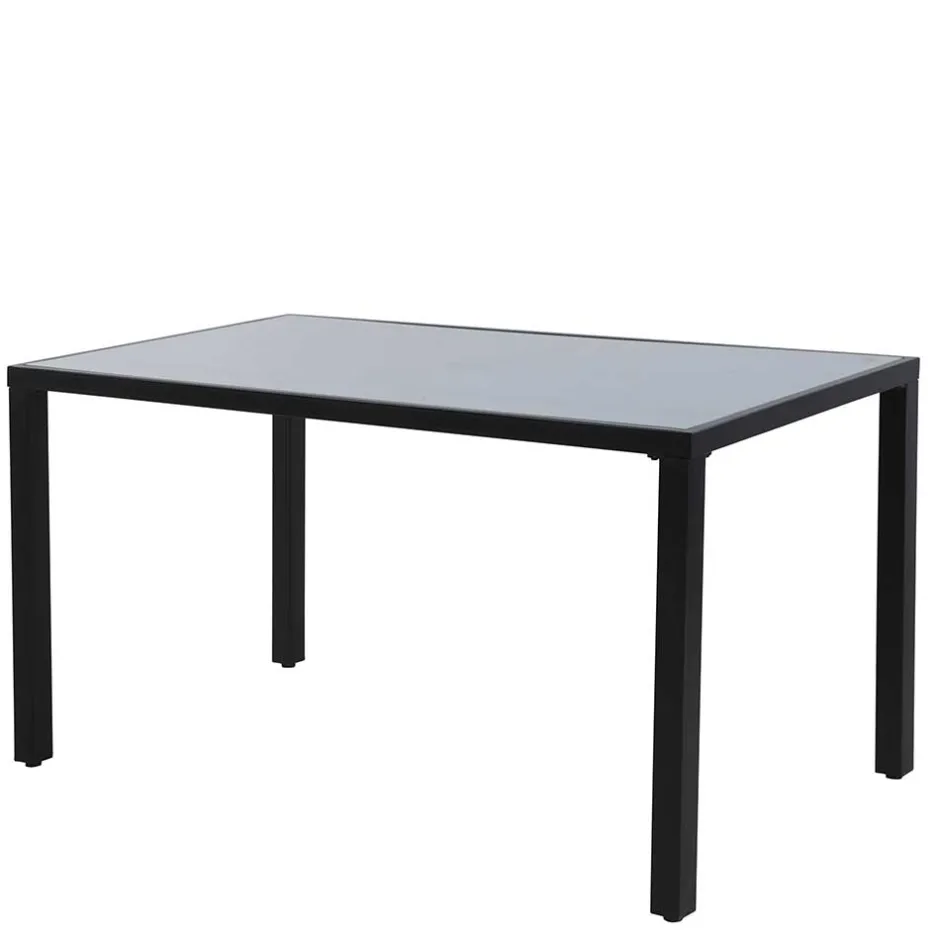 Wohnen Design Garten-Essgruppe in Grau & Schwarz - Geraldine (siebenteilig)