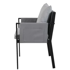 Wohnen Design Garten-Essgruppe in Grau & Schwarz - Geraldine (siebenteilig)