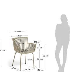Wohnen Design Gartenstühle in Beige - Lani (4er Set)