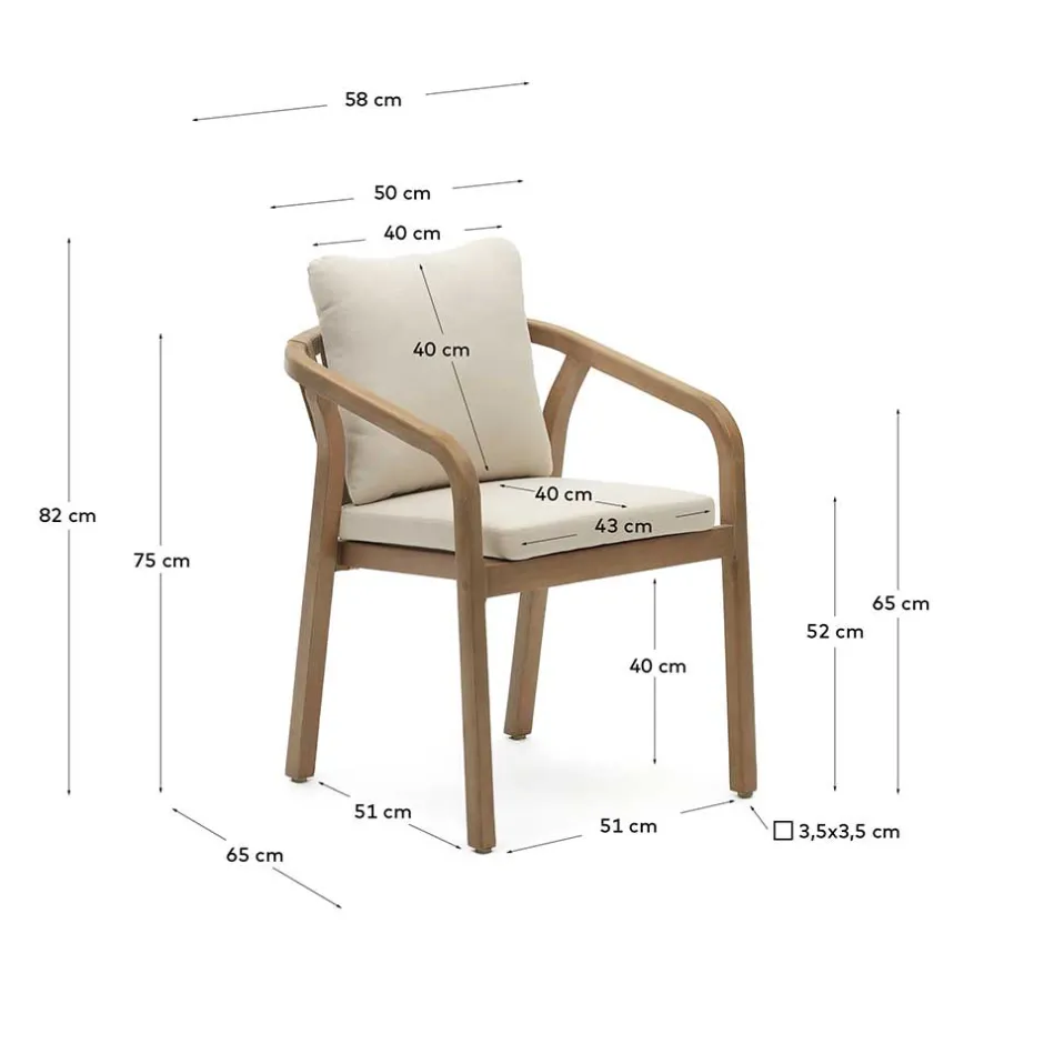 Design Gartenstühle mit Armlehnen - Faneto (4er Set)^Wohnen Online