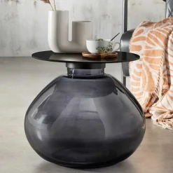 Design Glas Beistelltisch in Schwarz - Idian^Wohnen Discount