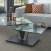 Wohnen Design Glas Couchtisch mit schwenkbarer Tischplatte - Exotica