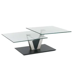 Wohnen Design Glas Couchtisch mit schwenkbarer Tischplatte - Exotica