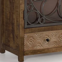 Wohnen Design Highboard mit Glas Metalltüren - Everton