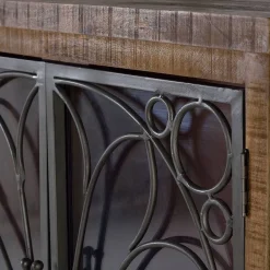 Wohnen Design Highboard mit Glas Metalltüren - Everton