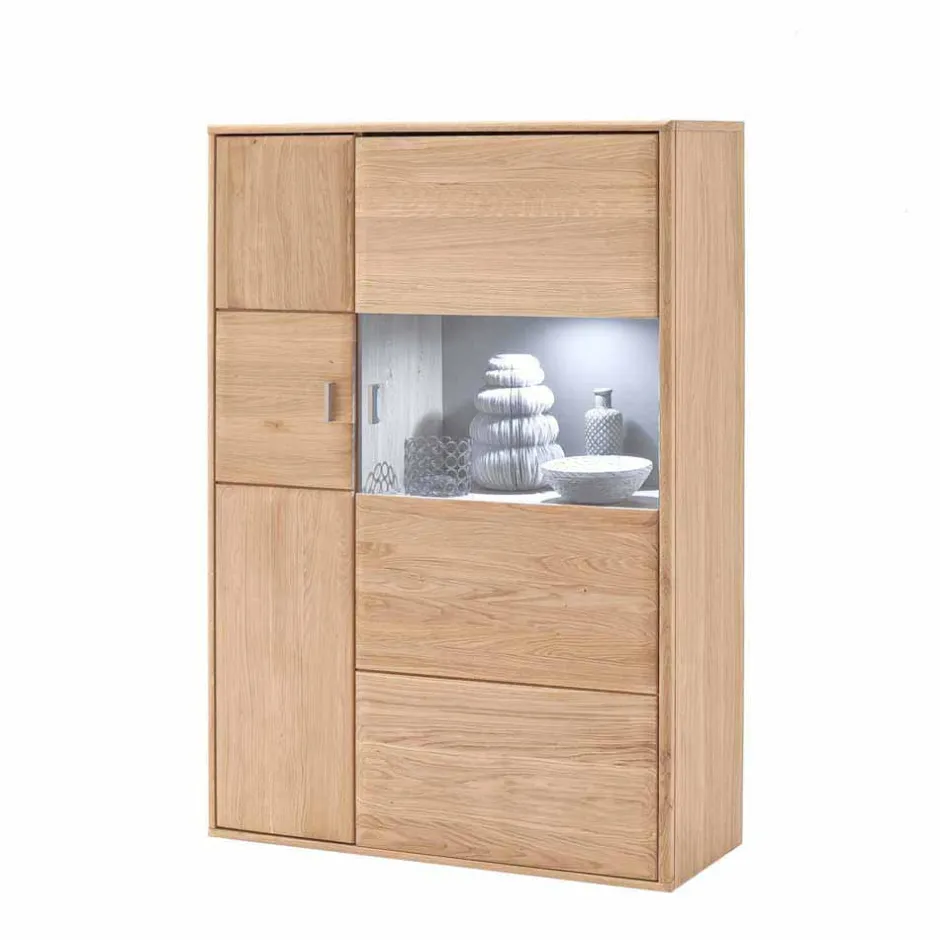 Wohnen Design Highboard Vernella aus Eiche Bianco