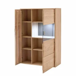 Wohnen Design Highboard Vernella aus Eiche Bianco