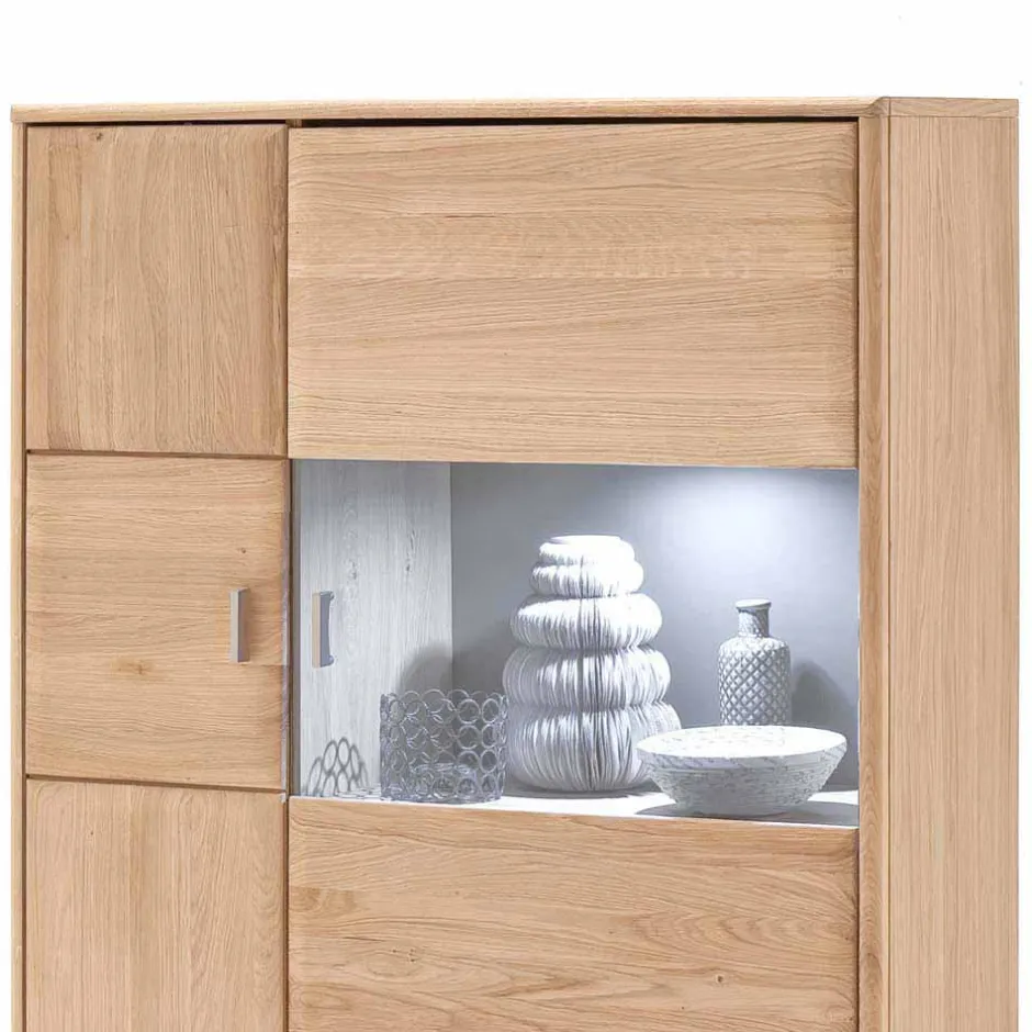 Wohnen Design Highboard Vernella aus Eiche Bianco