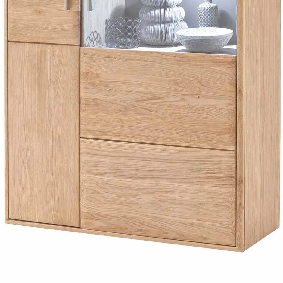 Wohnen Design Highboard Vernella aus Eiche Bianco