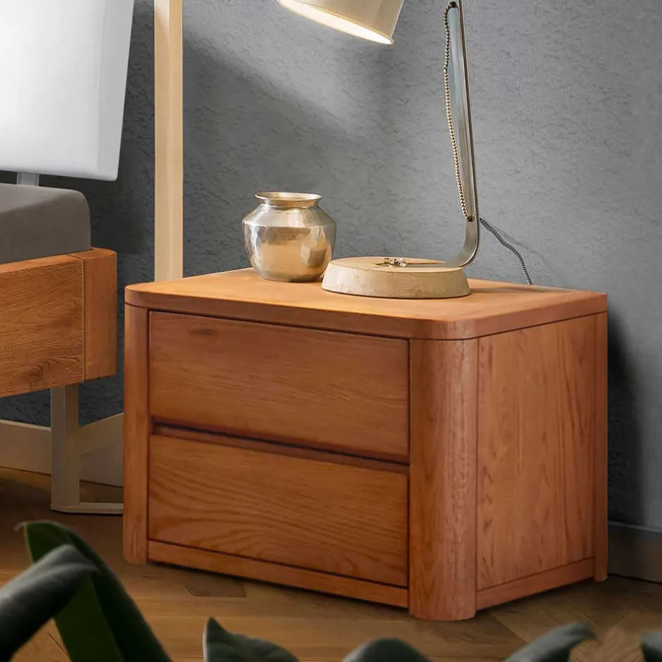 Wohnen Design Himmelbett in Eiche Natur & Weiß - Risa