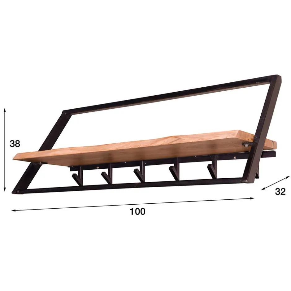 Design Hängegarderobe aus Metall und Holz - Nics^Wohnen Discount