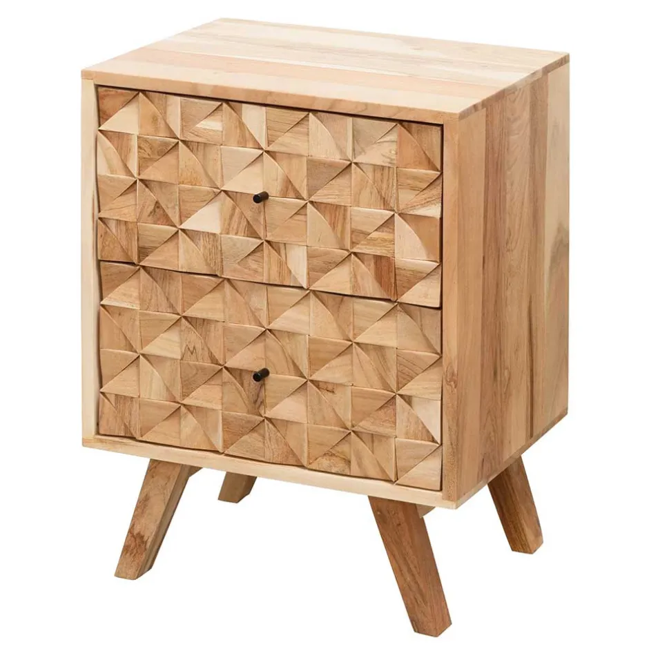 Wohnen Design Holz Nachtkommode aus Akazie - Liniavo
