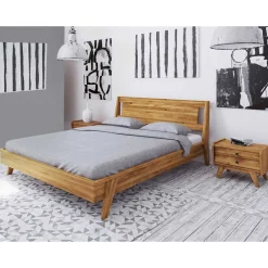 Design Holzbett aus Wildeiche - Hardus (dreiteilig)^Wohnen Best