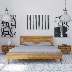 Design Holzbett aus Wildeiche - Hardus (dreiteilig)^Wohnen Best