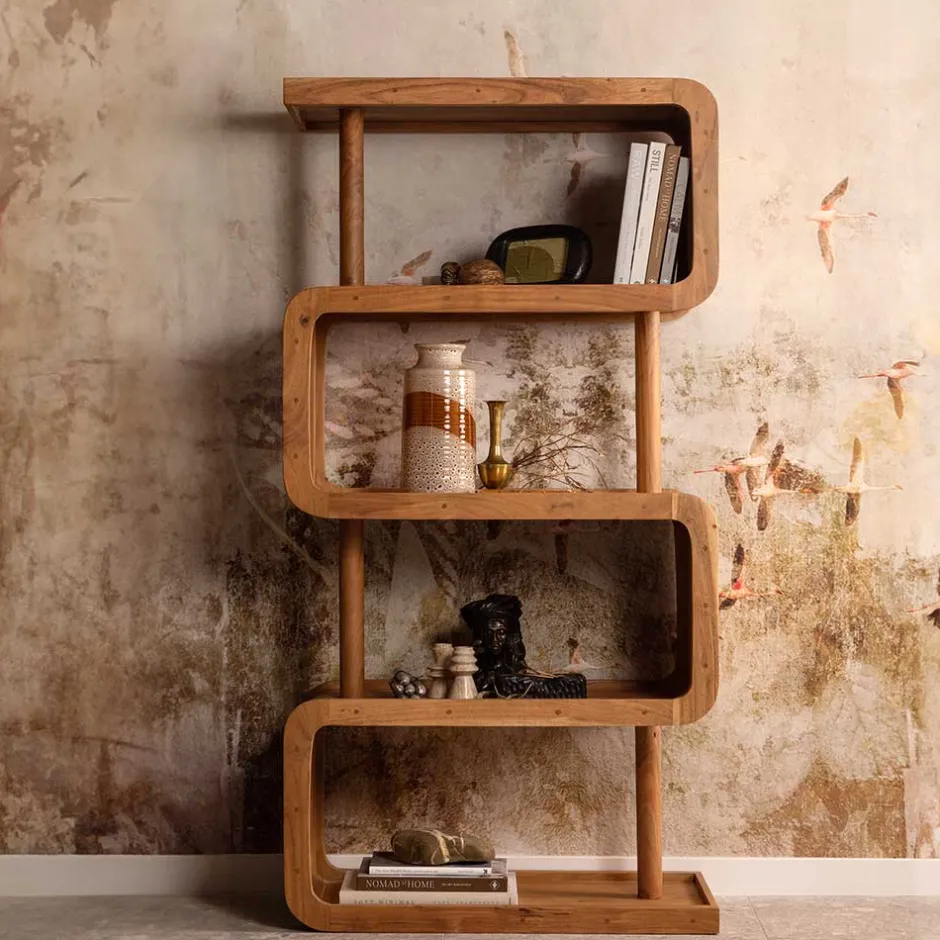 Wohnen Design Holzregal aus Akazie Massivholz - Selrito