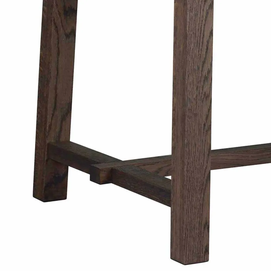 Wohnen Design Holztisch aus Eiche dunkel lackiert und gebürstet - Vedraza