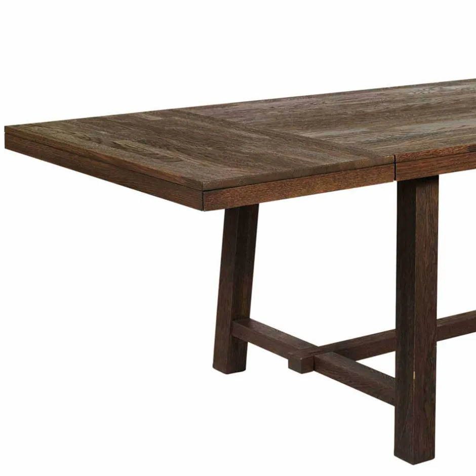 Wohnen Design Holztisch aus Eiche dunkel lackiert und gebürstet - Vedraza