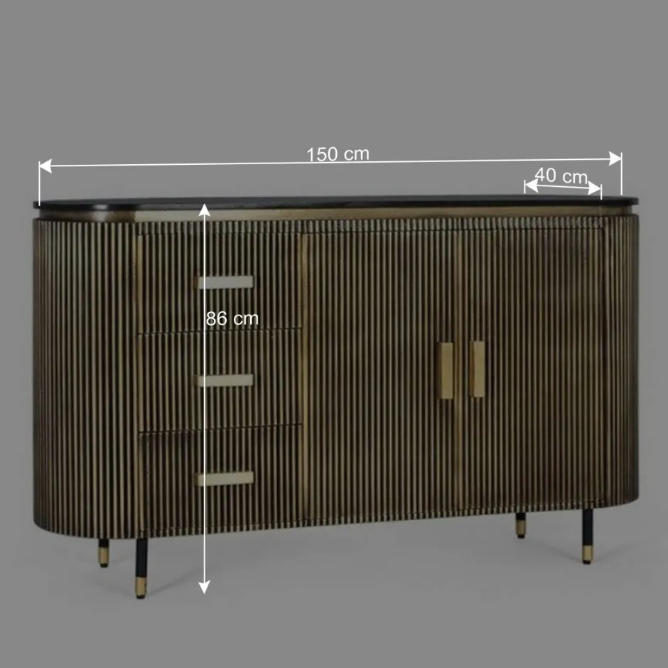 Design Kombi-Kommode mit Marmorplatte - Hayato^Wohnen Best