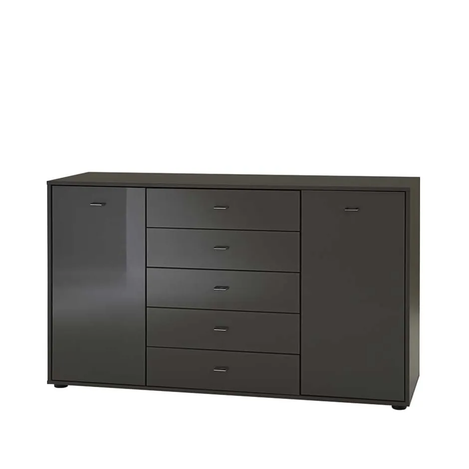 Wohnen Design Kommode Metallo in Graubraun