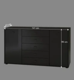 Wohnen Design Kommode Metallo in Graubraun