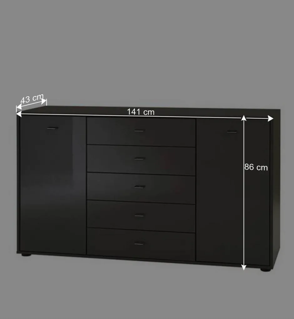 Wohnen Design Kommode Metallo in Graubraun