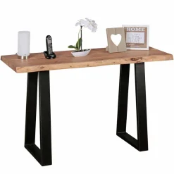 Wohnen Design Konsole Lussina mit Holzplatte Baumkante Akazie