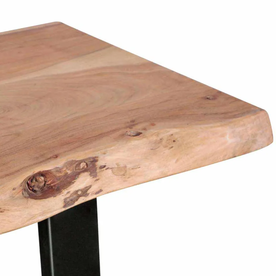 Wohnen Design Konsole Lussina mit Holzplatte Baumkante Akazie