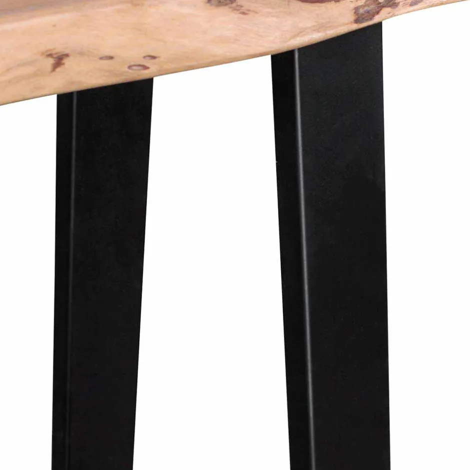 Wohnen Design Konsole Lussina mit Holzplatte Baumkante Akazie