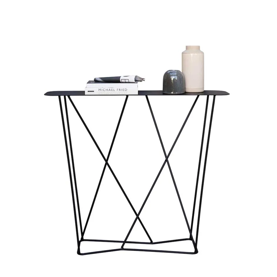 Wohnen Design Konsolentisch aus Stahl in Schwarz - Skadiva
