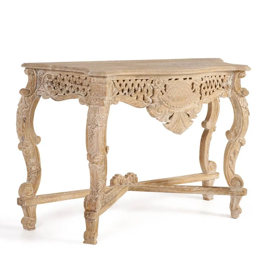 Wohnen Design Konsolentisch in Mangoholz White Wash - Chiety