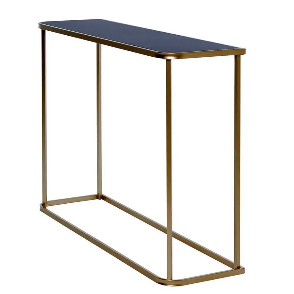 Design Konsolentisch mit schwarz getönter Glasplatte - Joosu^Wohnen Discount