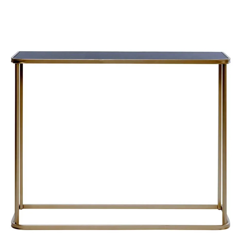 Design Konsolentisch mit schwarz getönter Glasplatte - Joosu^Wohnen Discount