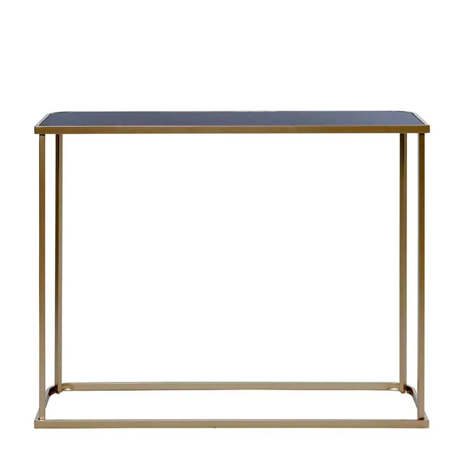 Design Konsolentisch mit schwarz getönter Glasplatte - Joosu^Wohnen Discount