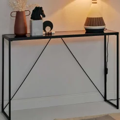 Design Konsolentisch mit Schwarzglas Platte - Burano^Wohnen Sale