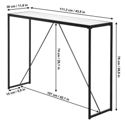 Design Konsolentisch mit Schwarzglas Platte - Burano^Wohnen Sale