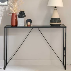 Design Konsolentisch mit Schwarzglas Platte - Burano^Wohnen Sale