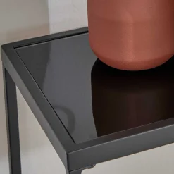 Design Konsolentisch mit Schwarzglas Platte - Burano^Wohnen Sale