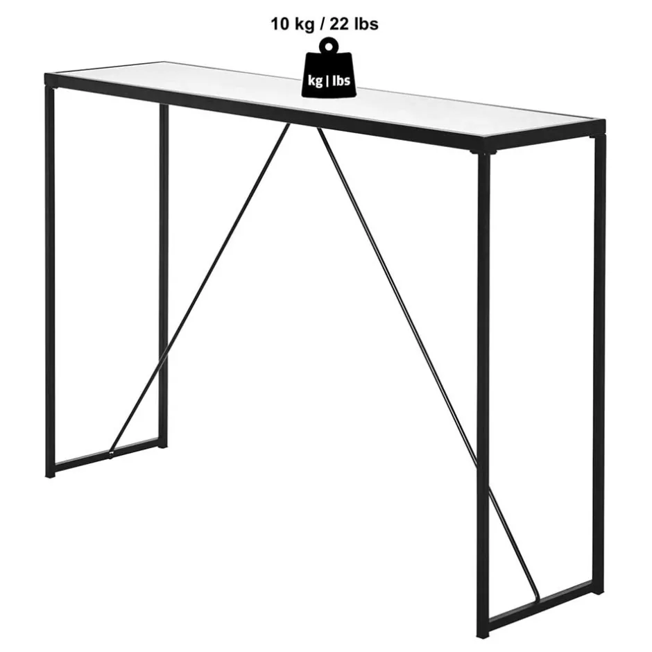 Design Konsolentisch mit Schwarzglas Platte - Burano^Wohnen Sale