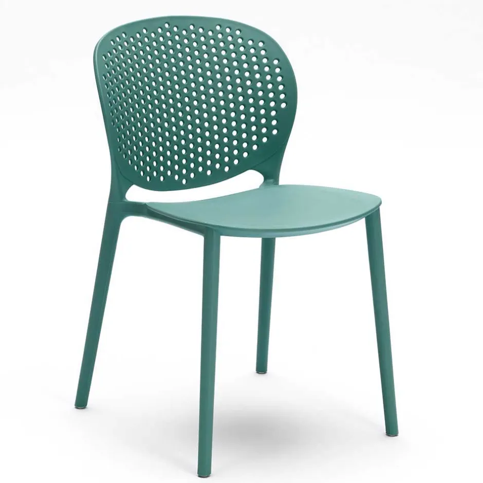 Wohnen Design Kunststoffstuhl für Garten Zajan in Türkis (4er Set)