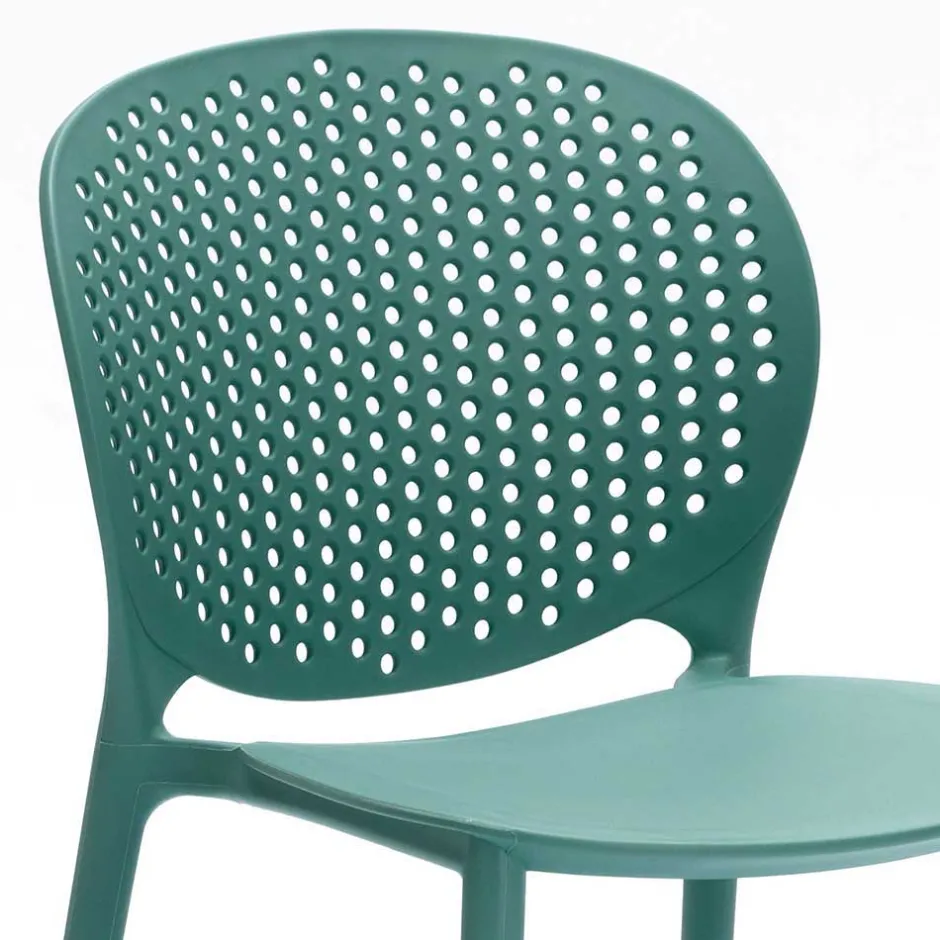 Wohnen Design Kunststoffstuhl für Garten Zajan in Türkis (4er Set)